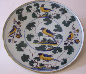 piatto decorazione “uccelli e prezzemolo sec. XVIII